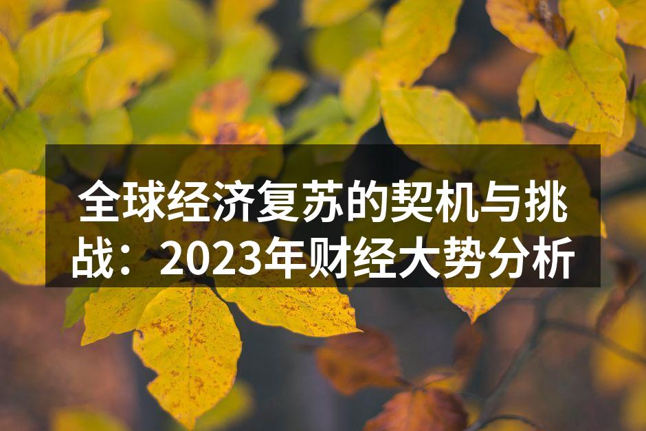 全球经济复苏的契机与挑战：2023年财经大势分析